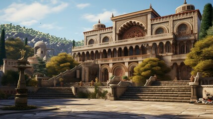 Fototapeta premium A photo of a Monastery Emphasizing Modern Spiritual