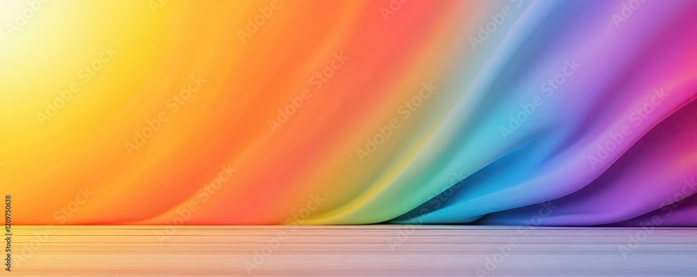 Poster rainbow holi concept. a vibrant gradient background featuring a spectrum of rainbow colors and smoot