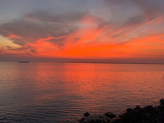 sunset over the sea
