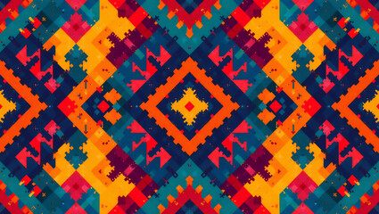 Bold Geometric Ethnic Textile Pattern