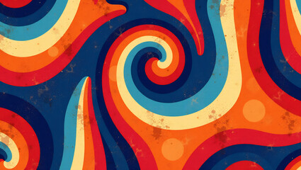 Retro 70s Abstract Swirl Pattern Texture