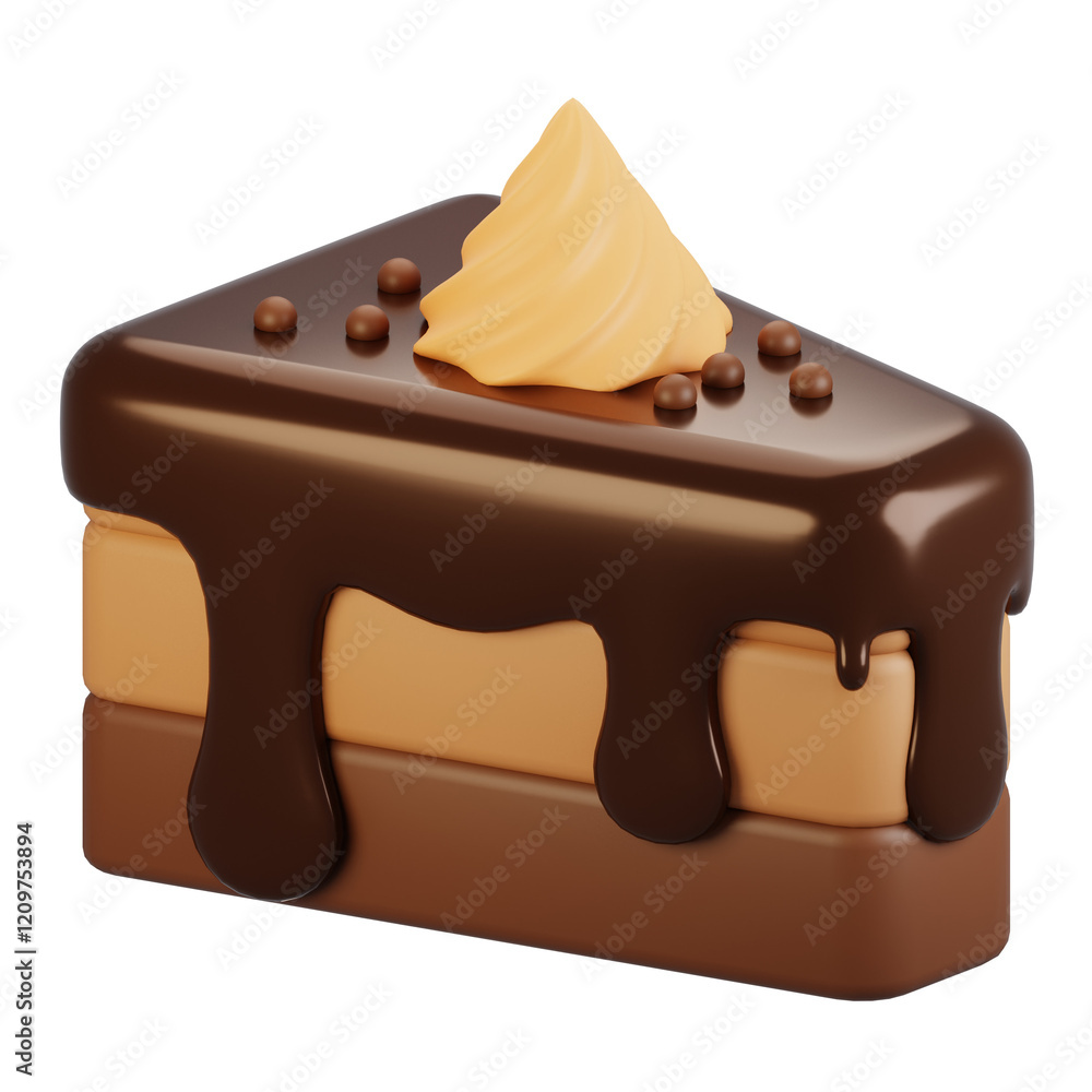 Poster 3d rendering autumn icon concept. 3d render cake icon