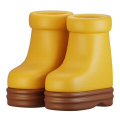 3d rendering autumn icon concept. 3d render boots icon