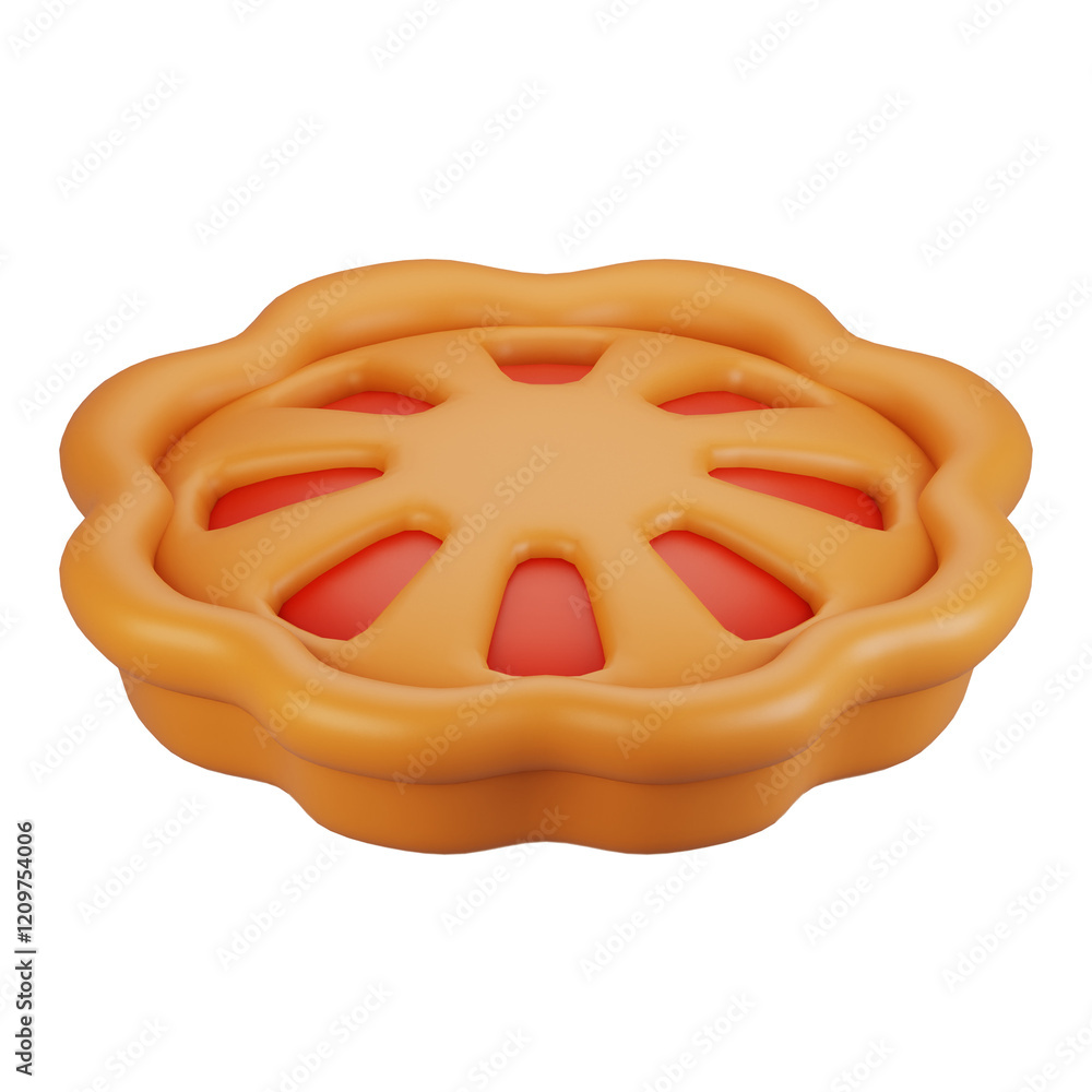 Aufkleber 3d rendering autumn icon concept. 3d render pie cake icon