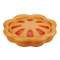 3d rendering autumn icon concept. 3d render pie cake icon