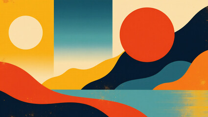 Retro 70s Color Palette Design Composition