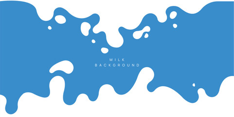 Milk background of Modern poster, dynamic splashes and drops. Vector illustration in a flat style of minimalism	