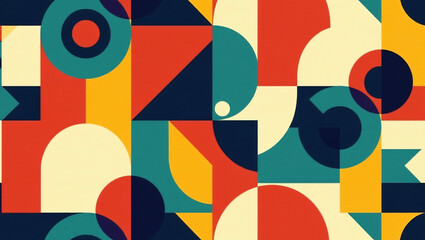 Abstract 1970s Geometric Pattern Art