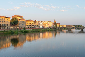 Carraia Bridge over the Arno River in Florence. Tuscany