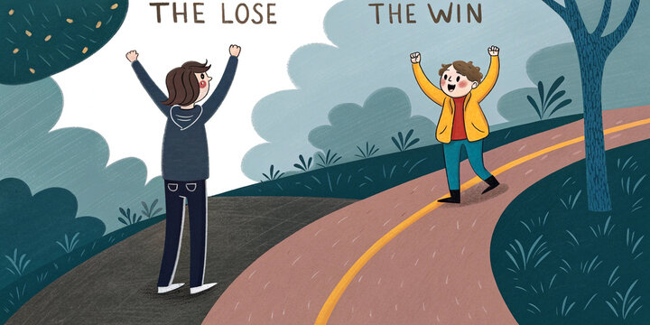 A Concept ual Image Representing the Choice Between Winning and Losing