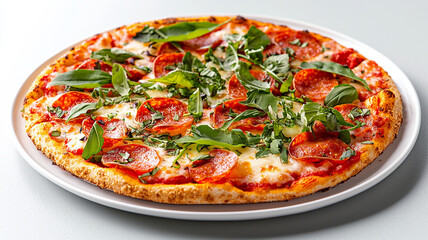 Delicious pepperoni pizza kitchen food photography bright studio close-up ai generate culinary delights