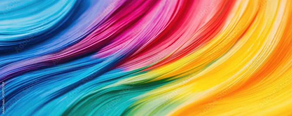 Poster rainbow holi concept. abstract colorful waves of paint create a vibrant and dynamic visual effect.