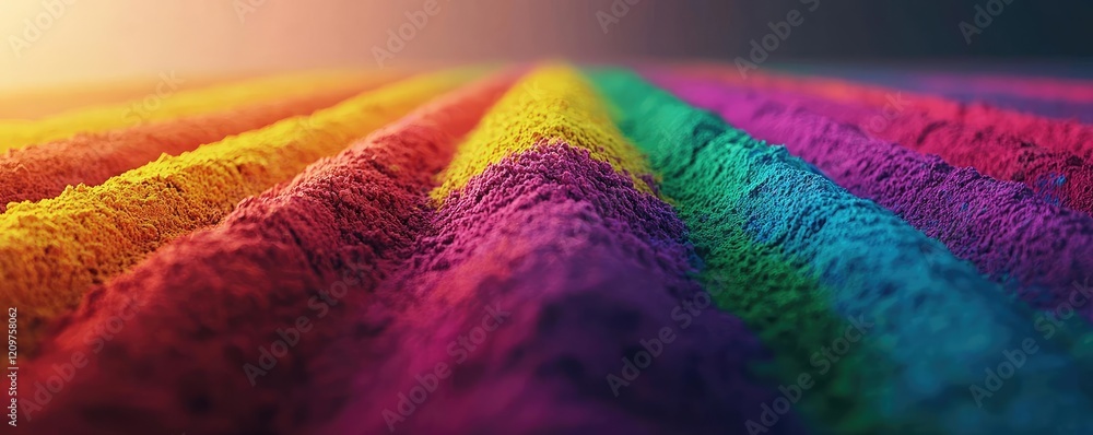 Poster Rainbow holi concept. Vibrant waves of colorful patterns creating a visually stunning abstract texture.