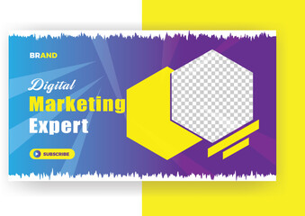 Digital marketing agency business YouTube  video thumbnail banner template design