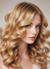 A Radiant Backdrop of Golden Blonde Hair in Perfect Waves