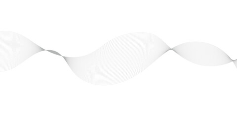 Abstract grey, white smooth element swoosh speed wave modern stream transparent background. Abstract wave line for banner, template, wallpaper background with wave design. Vector illustration