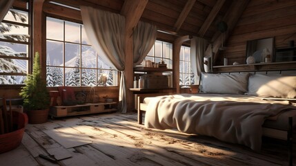A photo of a Mountain Cabin in Soft Alpine Natural view