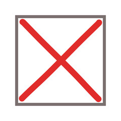 Red No Cross Mark in Box