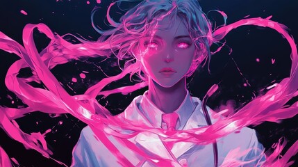 Obraz premium Doctor with a pink ribbon.