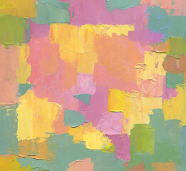 Fototapeta premium Abstract painting background in pastel positive color as textured wallpaper, modern pattern, art print, etc. Natural texture of oil paint. High quality details.