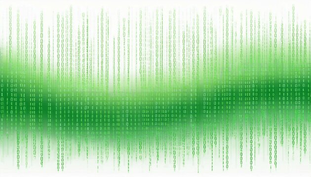Green abstract white background overlay with binary code. Generated image