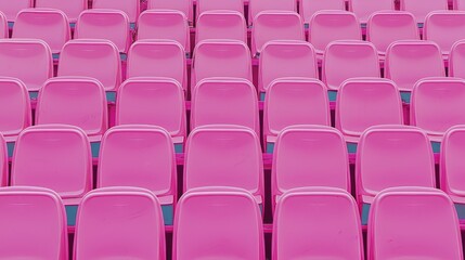 Obraz premium rows of empty pink stadium seats