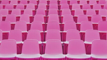 Naklejka premium rows of empty pink stadium seats