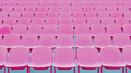 Obraz premium rows of empty pink stadium seats