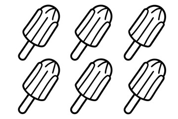 Popsicle Outline Vector Art Pack set