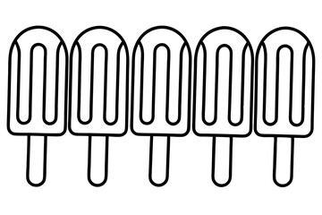 Popsicle Outline Vector Art Pack set