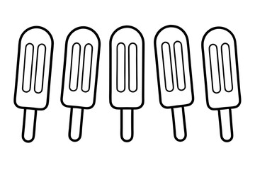 Popsicle Outline Vector Art Pack set