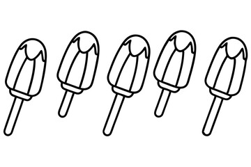 Naklejka premium Popsicle Outline Vector Art Pack set