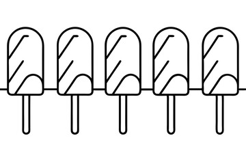 Popsicle Outline Vector Art Pack set