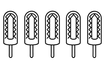Popsicle Outline Vector Art Pack set
