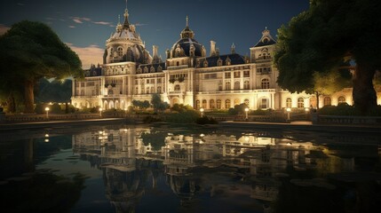 Fototapeta premium A photo of a Palace Reflecting Tranquility