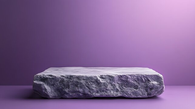 A classic stone podium with a soft gradient purple background, ideal for product showcasing.