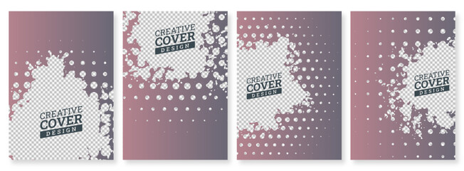 brown gradient colored Grunge Brochure cover template design set