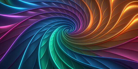 Fototapeta premium 3D Render of an Iridescent Background Design with Dynamic Effects