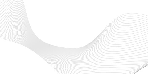 Abstract grey, white smooth element swoosh speed wave modern stream transparent background. Abstract wave line for banner, template, wallpaper background with wave design. Vector illustration