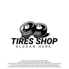Creative Tire Shop Logo Design. tires shop logo template icon vector.