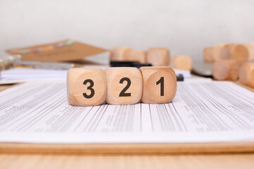 wooden block with numbers on white background. ranking concept