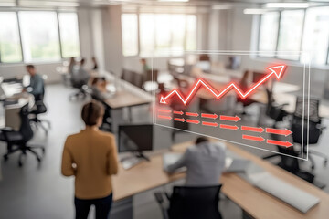 Fototapeta premium Improving business performance with growth graphs and data