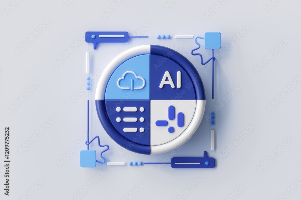Poster Cloud computing, AI, data processing, and analytics integration for efficient workflow.
