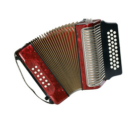 Accordion isolated on transparent layered background.