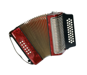 Accordion isolated on transparent layered background.