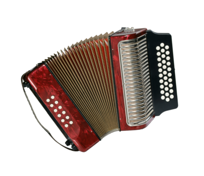 Accordion isolated on transparent layered background.