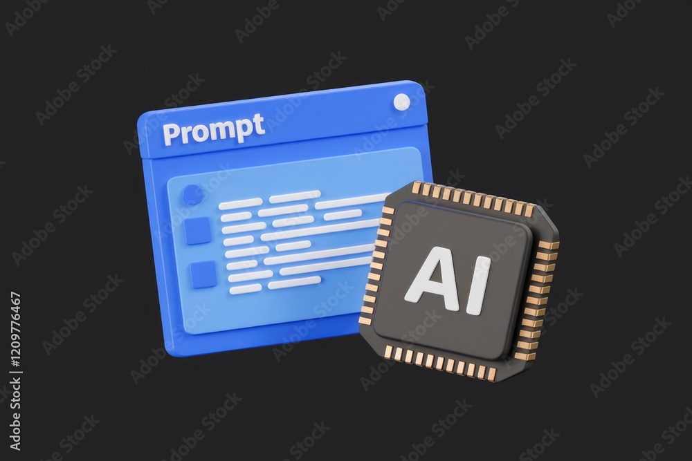 Fototapete AI processor receives prompt from a user interface for processing and generating output.