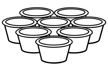 Pudding Cup Icon Set - Clean Vector Style