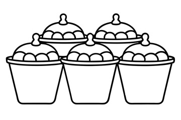 Pudding Cup Icon Set - Clean Vector Style