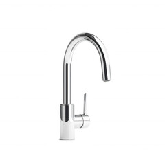 Modern chrome faucet showcased against a white background, ideal for contemporary kitchens.